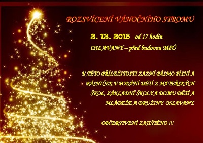 Plakát události Rozsvícení vánočního stromu