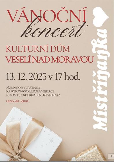Plakát události Vánoční večer s dechovou hudbou Mistříňanka