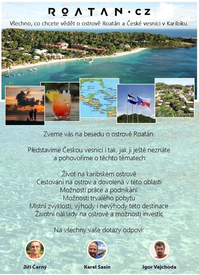 Plakát události Vše o ostrově Roatán v Karibiku