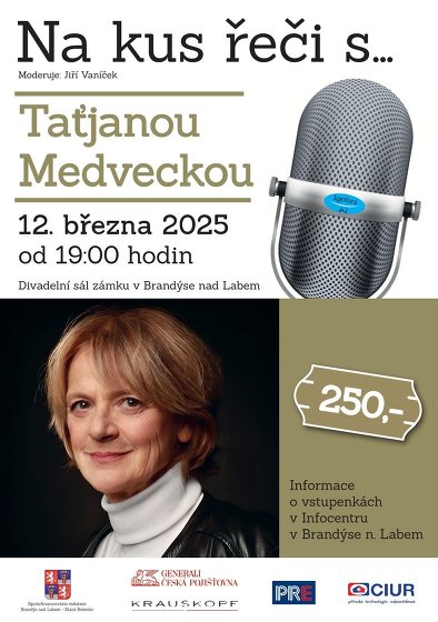 Plakát události VYPRODÁNO - Na kus řeči s... Taťjanou Medveckou