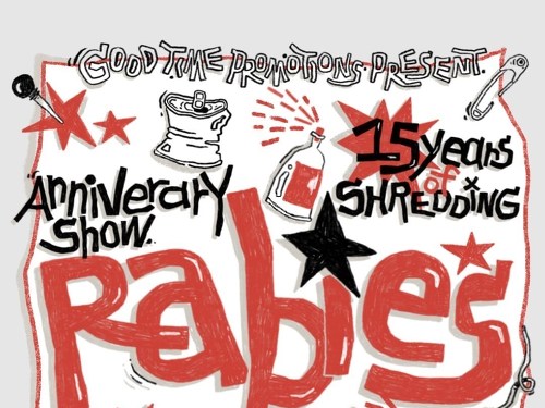 Plakát události Rabies 15 let + Skywalker, Denoi!
