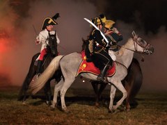 FOTO: Ve Slavkově oslavili Napoleonovy narozeniny bitvou. Hlavní role se ujal Václav Vydra