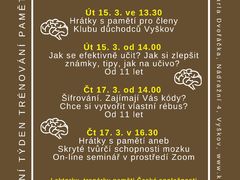 Národní týden trénování paměti proběhne v Knihovně Karla Dvořáčka ve Vyškově