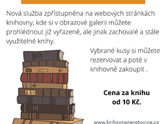 Knihovna v Neratovicích nově nabízí možnost online výběru knížek z antikvariátu