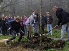 FOTO: Žáci základní školy v Kuřimi zasadili nové stromy pro budoucnost