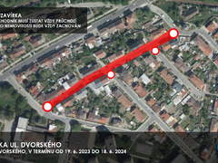Další uzavírka v Třebíči. Ulici Dvorského čeká kompletní rekonstrukce Další uzavírka v Třebíči. Ulici Dvorského čeká kompletní rekonstrukce