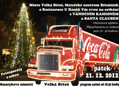 Vánoční Coca Cola kamion přijede dnes do Velké Bíteše