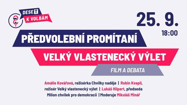 Předvolební promítání.