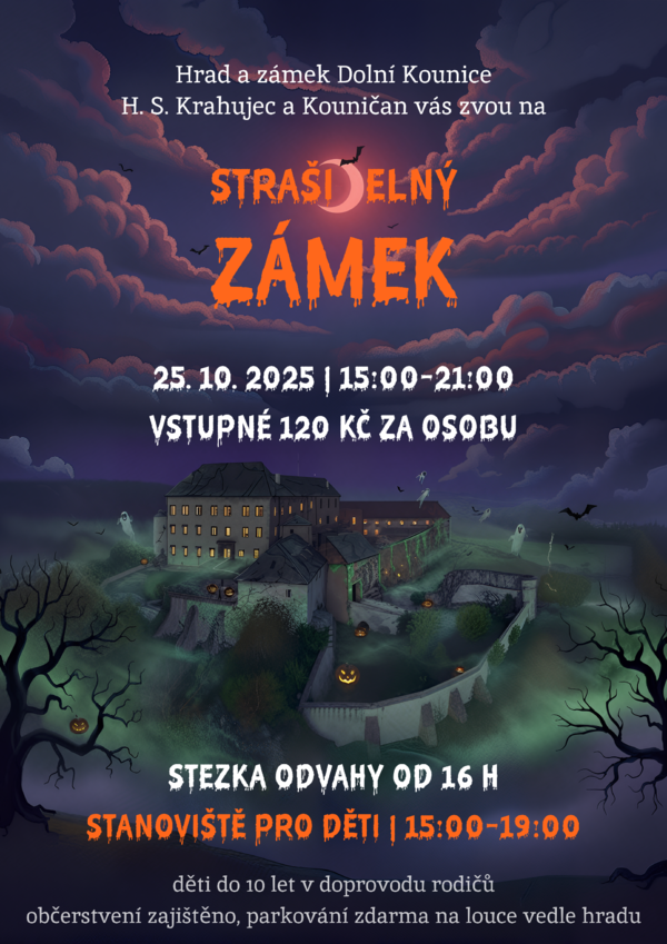 Strašidelný zámek Dolní Kounice.