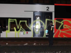 V Nymburce sprejoval po vagonech, pak ujížděl policii. Teď na rok nesmí do Česka