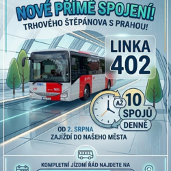 Lidé z Trhového Štěpánova dojedou do Prahy snáze. Město vyjednalo novou autobusovou linku 402