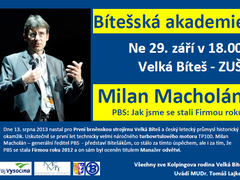 Zúčastněte se besedy s generálním ředitelem PBS Milanem Macholánem