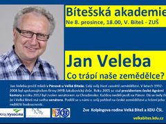 Hostem Bítešské akademie bude Jan Veleba