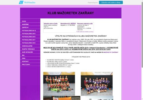 Zobrazit webové stránky Klub mažoretek Zakřany