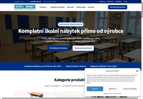 Webové stránky KOVO, výrobní družstvo, Veverská Bítýška