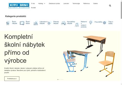 Webové stránky KOVO, výrobní družstvo, Veverská Bítýška