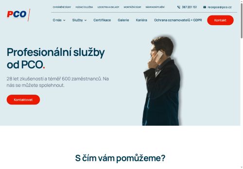 Webové stránky PCO - hlídací služba, s.r.o., Jesenice