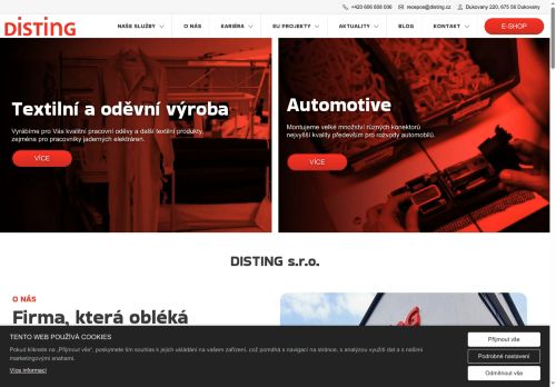 DISTING s.r.o. nabízí práci na pozici DĚLNÍK - OPERÁTOR V AUTOMOBILOVÉM PRŮMYSLU (M/Ž) v obci Dukovany