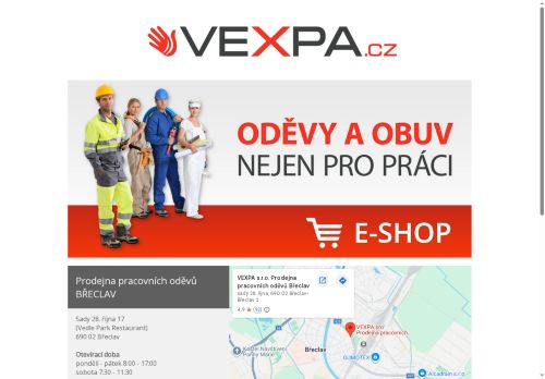 Webové stránky VEXPA s.r.o., Mikulov