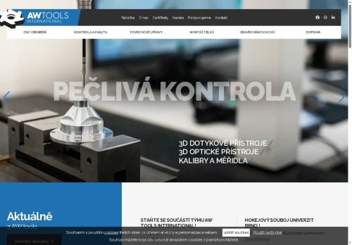 Webové stránky AW TOOLS INTERNATIONAL s.r.o., Brno