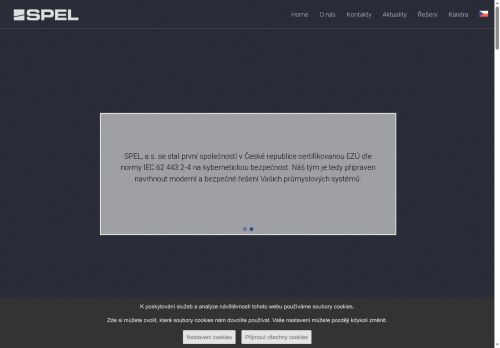 Webové stránky SPEL, a.s., Kolín