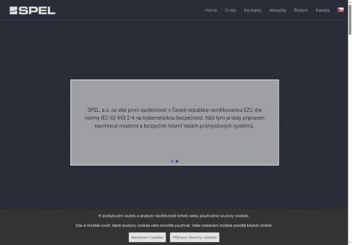 Webové stránky SPEL, a.s., Kolín