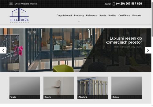 Webové stránky Výroba automatických dveří LEXA & KRUŽÍK, spol. s r.o., Třešť