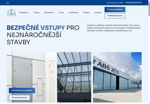 Webové stránky Výroba automatických dveří LEXA & KRUŽÍK, spol. s r.o., Třešť
