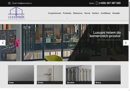 Webové stránky Výroba automatických dveří LEXA & KRUŽÍK, spol. s r.o., Třešť