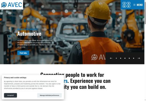 Webové stránky AVEC TEAM CZ s.r.o., Babice