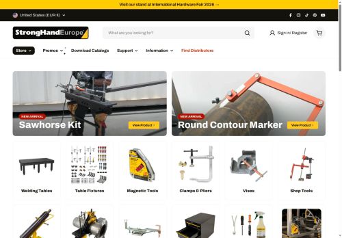 Webové stránky STRONG HAND EUROPE s.r.o., Třebíč