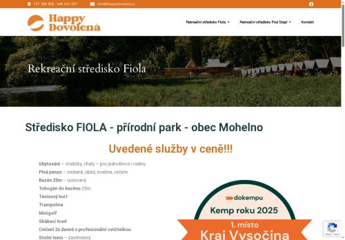 Zobrazit webové stránky Rekreační středisko Fiola