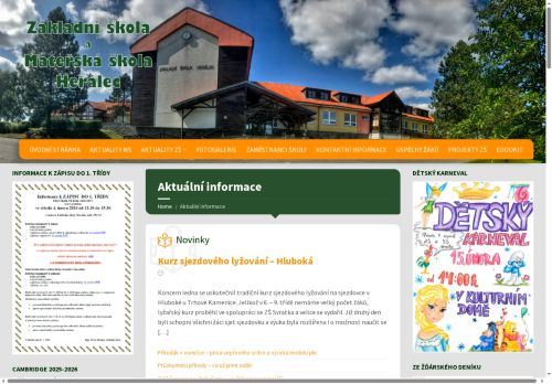 Webové stránky Základní škola a Mateřská škola Herálec, příspěvková oraganizace, Herálec