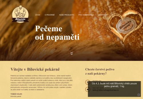 Zobrazit webové stránky Bílovická pekárna