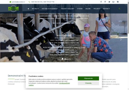 Webové stránky POOSLAVÍ Nová Ves, družstvo, Nová Ves