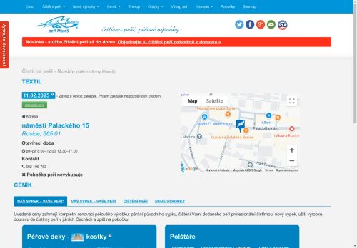 Zobrazit webové stránky Čistírna peří - Rosice