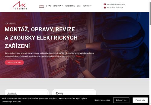 Webové stránky TOP ENERGA s.r.o., Tvarožná