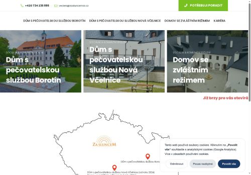 Webové stránky Za Sluncem z.s., Borotín