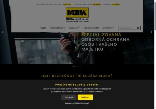 Webové stránky MOBA Security s.r.o., Břeclav