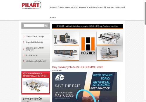 Zobrazit webové stránky Pilart stroje a.s
