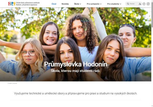 Webové stránky Střední škola průmyslová a umělecká Hodonín, příspěvková organizace, Hodonín
