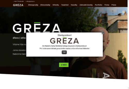 Webové stránky GRÉZA s.r.o., Prostějov