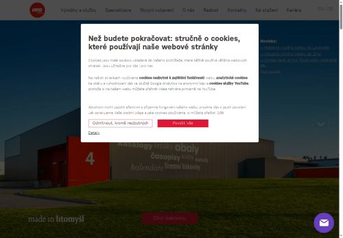 Webové stránky H. R. G. spol. s r.o., Litomyšl