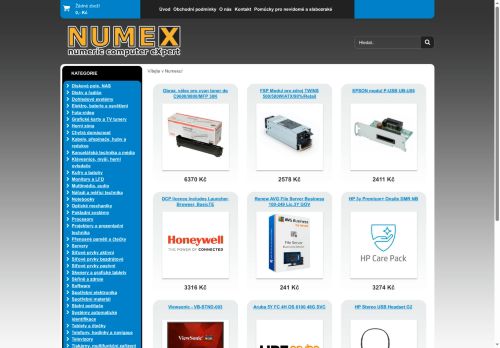 Webové stránky NUMEX, spol. s r.o., Velké Meziříčí