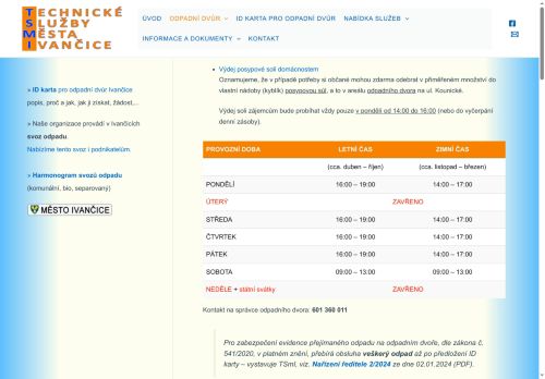 Zobrazit webové stránky Odpadní dvůr