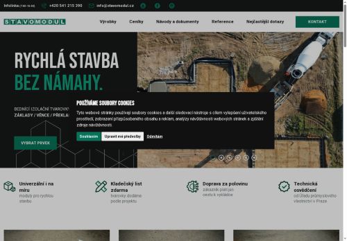 Webové stránky STAVOMODUL s.r.o., Čebín