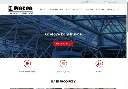 Webové stránky UNICON, spol. s r.o., Třebíč
