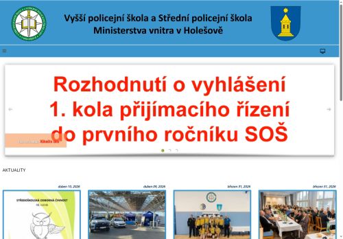 Vyšší policejní škola a Střední policejní škola Ministerstva vnitra v Holešově nabízí práci na pozici Učitel/učitelka střední školy v aprobaci ČJ a NJ v obci Holešov