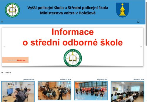 Webové stránky Vyšší policejní škola a Střední policejní škola Ministerstva vnitra v Holešově, Holešov