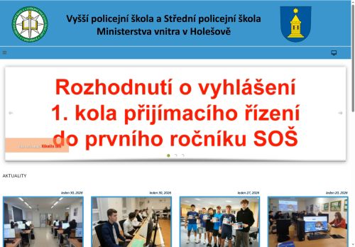 Webové stránky Vyšší policejní škola a Střední policejní škola Ministerstva vnitra v Holešově, Holešov